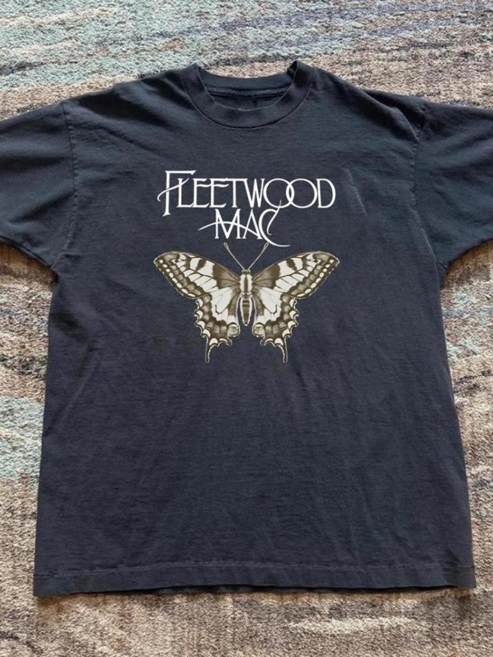 Gildan Black Fleetwood Mac Butterfly Graphic Tee